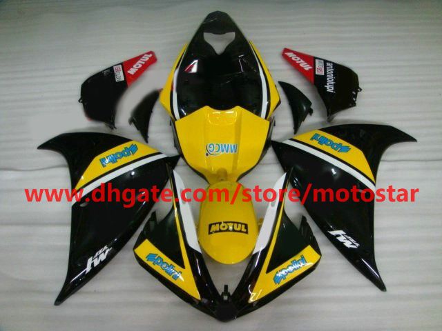 yellow black fashion Injection molded for YAMAHA 2009 2010 2011 YZF-R1 09 10 11 YZF R1 fairings kit
