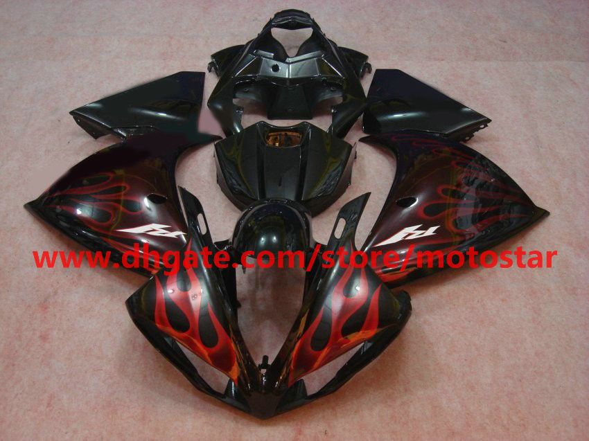 red flame fashion Injection molded for YAMAHA 2009 2010 2011 YZF-R1 09 10 11 YZF R1 fairings kit C11