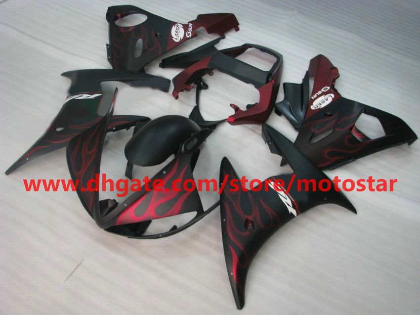 Hot Salered Flame Fairing för Yamaha YZF-R6 2003 2004 YZFR6 03 04 YZF R6 YZF600 FAIRINGS KIT R9F1