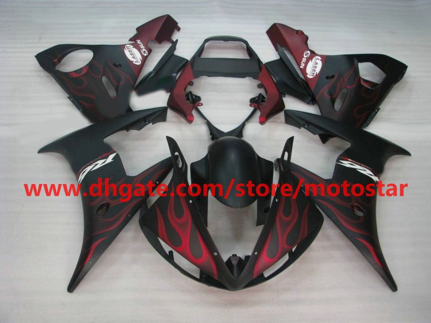 Hot Salered Flame Fairing för Yamaha YZF-R6 2003 2004 YZFR6 03 04 YZF R6 YZF600 FAIRINGS KIT R9F1