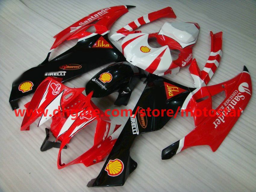 Red Black Santander fairing för 2006 2007 Yamaha YZF-R6 YZFR6 06 07 YZF R6 FAIRINGS KIT R53A