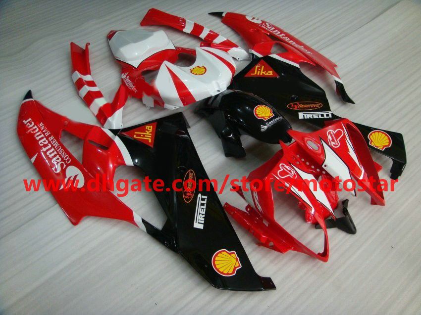 Red Black Santander fairing för 2006 2007 Yamaha YZF-R6 YZFR6 06 07 YZF R6 FAIRINGS KIT R53A