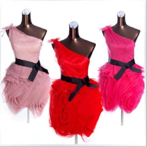 Hot Sale !!! Elegante One-Shoulder Organza Bruidsmeisjes Jurken / Bruiloft Jurken