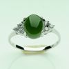 Anéis de jade 925 prata e nefrita para homens e mulheres anel