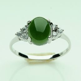 925 Silver and nephrite jade rings for men and women ring