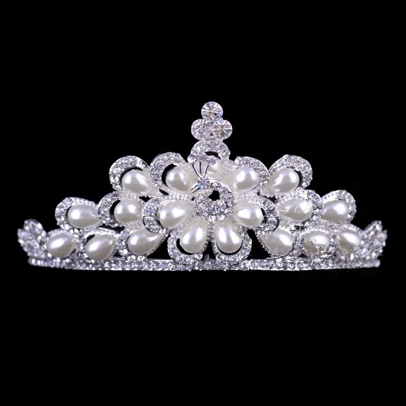2015 Vendita di perle di cristallo placcate in argento con corona di gioielli e diademi 7535179