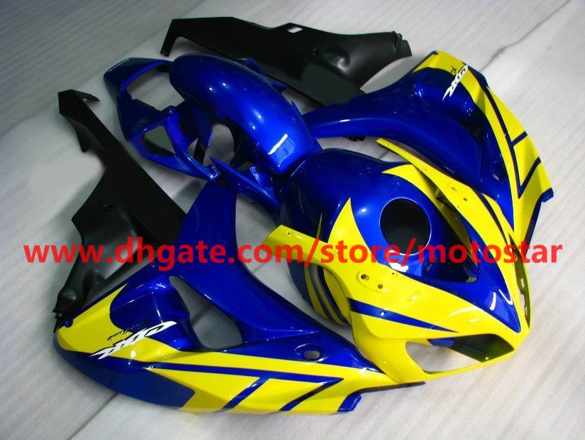 Gorąca wyprzedaż żółty niebieski wtrysk wtrysku dla 2006 2007 Honda CBR1000RR 06 07 CBR 1000RR Fairings Rx1a