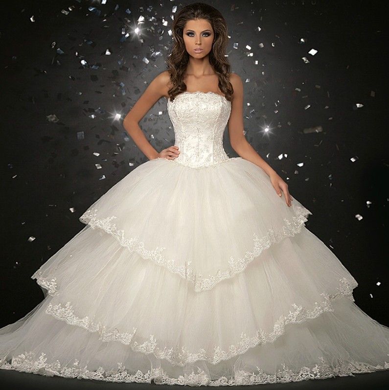 2013 Luxury Organza Big Skirt Bride Ball Gown Wedding Dresses 2013 Buy