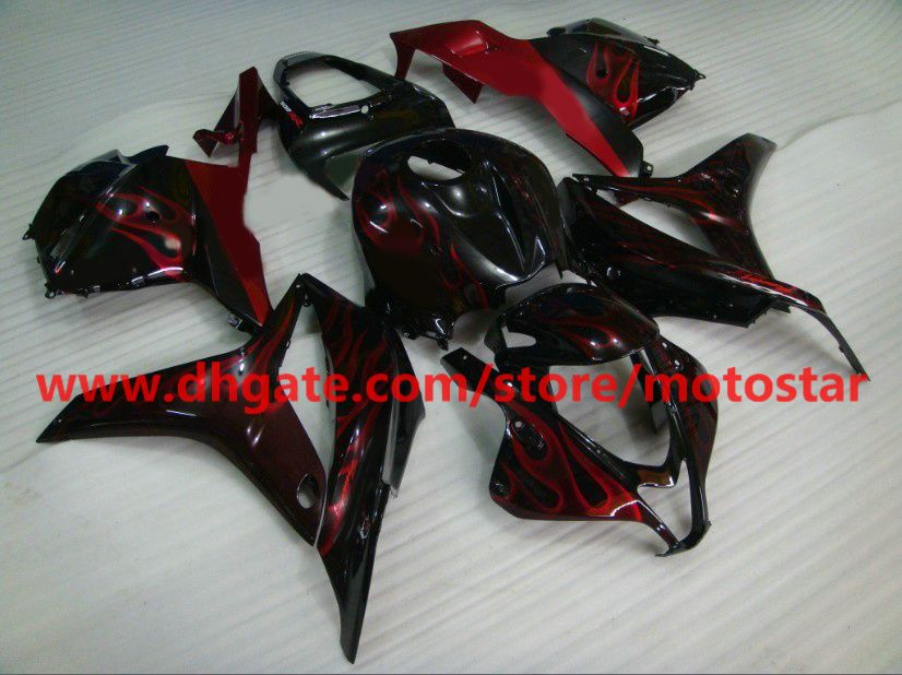 Red flame Injection mold fairings for CBR600RR 2009 2010 2011 2012 CBR 600 RR F5 09 10 11 RX4E