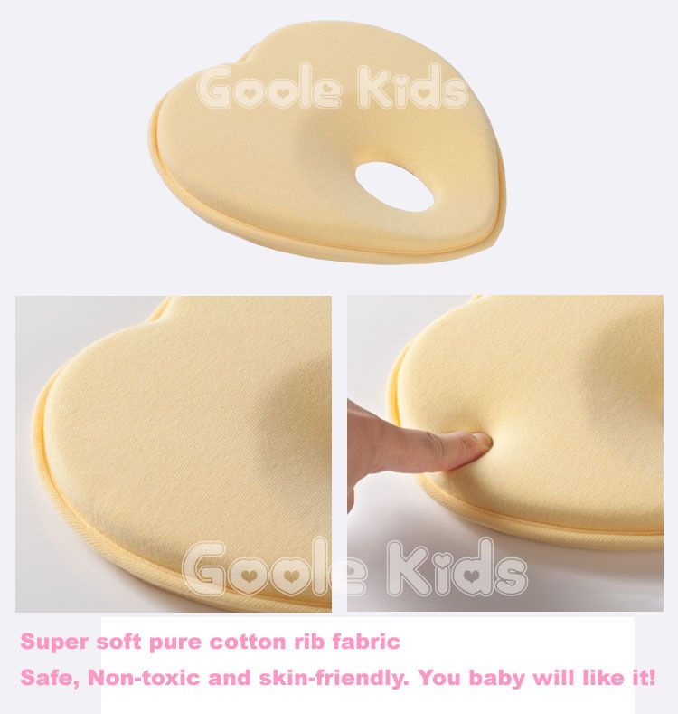 GOOLEKIDS Pure Cotton Baby Pillow Infant Shape Pillow Correct The Flat ...