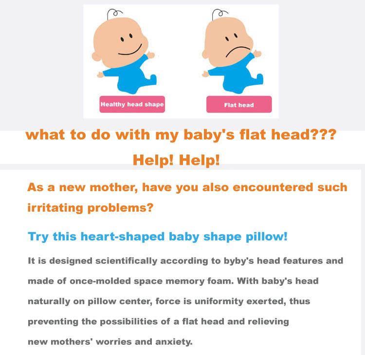 GOOLEKIDS Pure Cotton Baby Pillow Infant Shape Pillow Correct The Flat