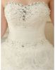 Hot Elfenben Strapless Organza Lace-up Waistband Bodice Beadings Sequins A-Line Bröllopsklänningar Brides