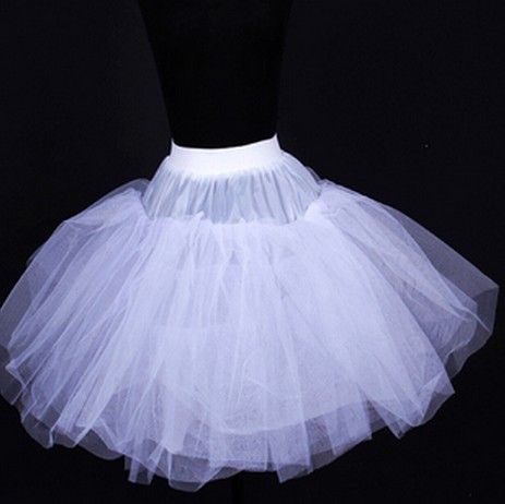 High quality no hoop bone three layer prom skirt short dress slip short wedding dress petticoat 01