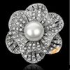 1.8 Inch Rhinestone Crystal Diamante Floral Broche Bruiloft Corsages 3 Kleur Beschikbare Vintage Stijl