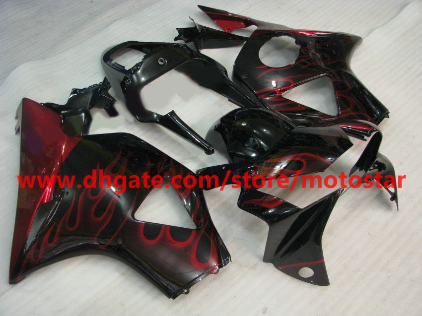 Gratis Anpassa röd flamkroppar för Honda CBR954RR 954 2003 2002 CBR900 954RR CBR954 02 03 CBR900RR FAIRINGS KIT