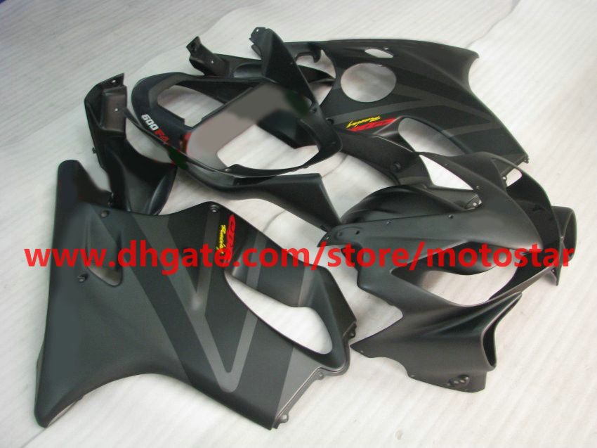 Injektionsform Bodywork Fairings Kit för Honda CBR 600F4I 2001 2002 2003 CBR600 F4I 01 02 03 platt svart