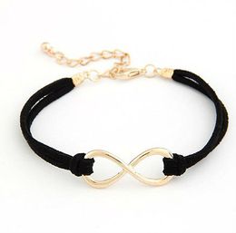Free shipping Fashion Korea personality Eight bracelet bangle jewelry infinity charm bracelet 5 colors mixed