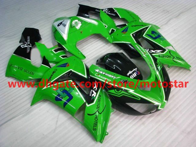 For Kawasaki 2006 2007 ninja ZX-10R INJECTION fairings kit ZX 10R 06 07 ZX10R sale!green black RX2B