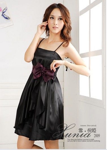 Lady Knee-Length Bridesmaid Spaghetti Strap Asymmetrical gown Party Evening Cocktail Dress