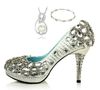 Branco Diamante Custom Made Alta Qualidade Shinning Pérola Superior Stiletto Heel Bombas De Casamento Do Partido Sapatos