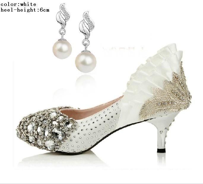2 färger 3 slags diamant högkvalitativa shinning pärla övre stiletto häl bröllop pumpar party skor
