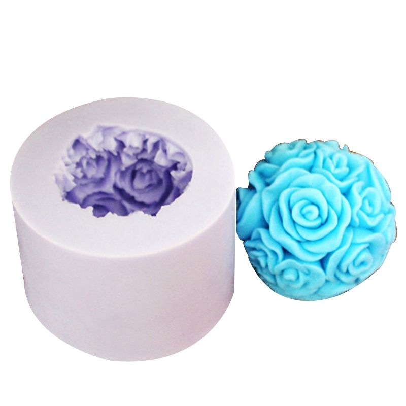 2020 LZ0091 New 3D Silicone Candle Mold Moulds Rose Flower Ball /Candle