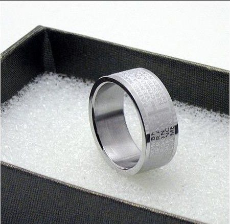 

Wu Zun titanium steel Cross Bible Men's Rings