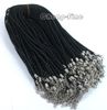 100pcslot 9Colors Braided Black Royal Blue Pink Leather Clasp Knit Chains Necklaces 03x46cm Jewelry DIY1044439