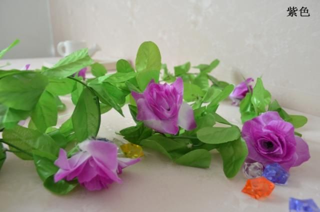 2015 Nova artifical Rose flower vine Silk rose Winding flor videira Rattan para enfeites de natal decorações do partido de casamento fornecer