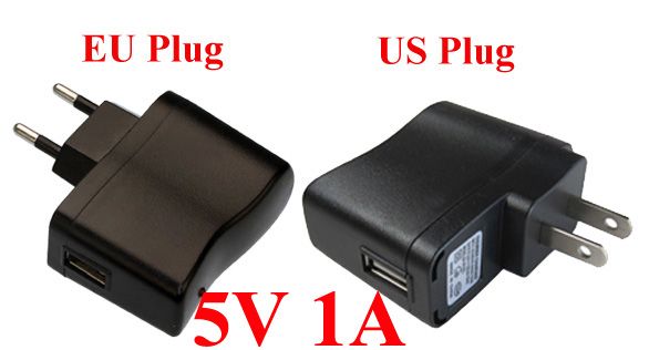Ücretsiz nakliye 5V 1A USB Şarj AC Güç Kaynağı Seyahat Duvar 5V Adaptörü / AB Tak