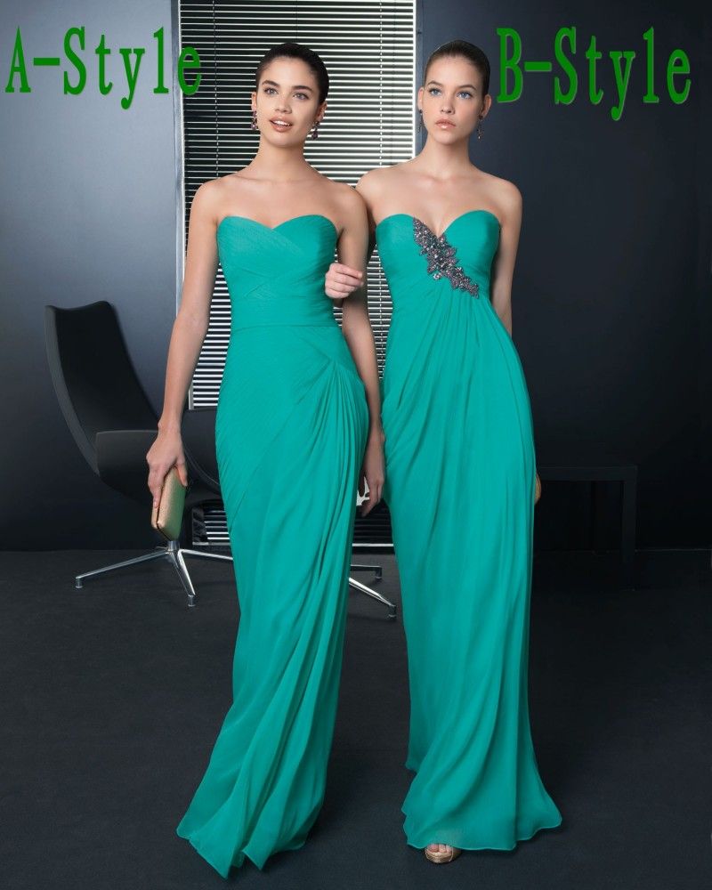 New Bridesmaid Dresses Cheap Sweetheart Sheath Chiffon Ruffle Appliqued