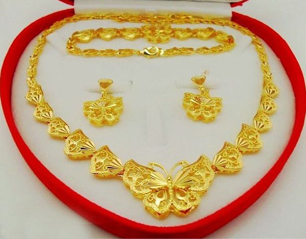 

Нежные бабочки высокого класса люкс комплект ювелирных изделий 18K позолоченный о