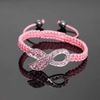 Baixo preço 100 pcs * Cristal Pink Ribbon Breast Cancer Awareness Pulseira Fino Presente