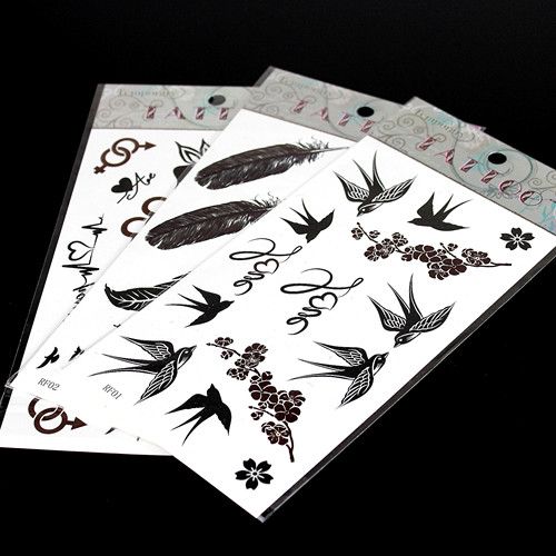 Tatouages temporaires 50 pcs/lot nouveaux pochoirs de tatouage dessins de tatouage tatouages de poitrine de bras étanches gratuits 206*105mm