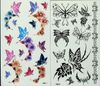 Tijdelijke tatoeages 50 stks / partij Butterfly Tattoo Stencils voor Body Waterproof Nieuws Butterfly Tattoos 206 * 105 mm