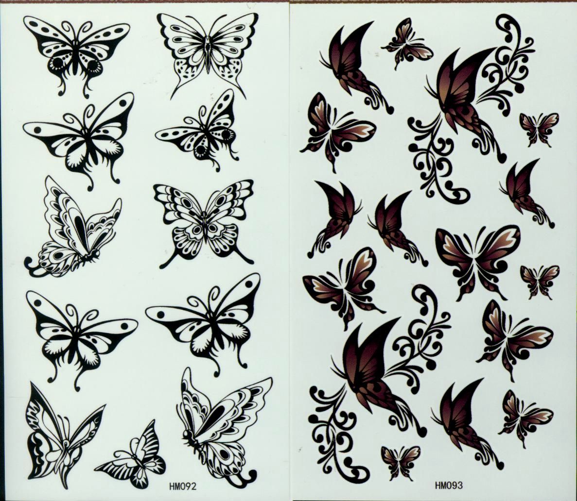 Temporary Tattoos Butterfly Tattoo Stencils For Body Waterproof News Butterfly Tattoos 206*105 mm
