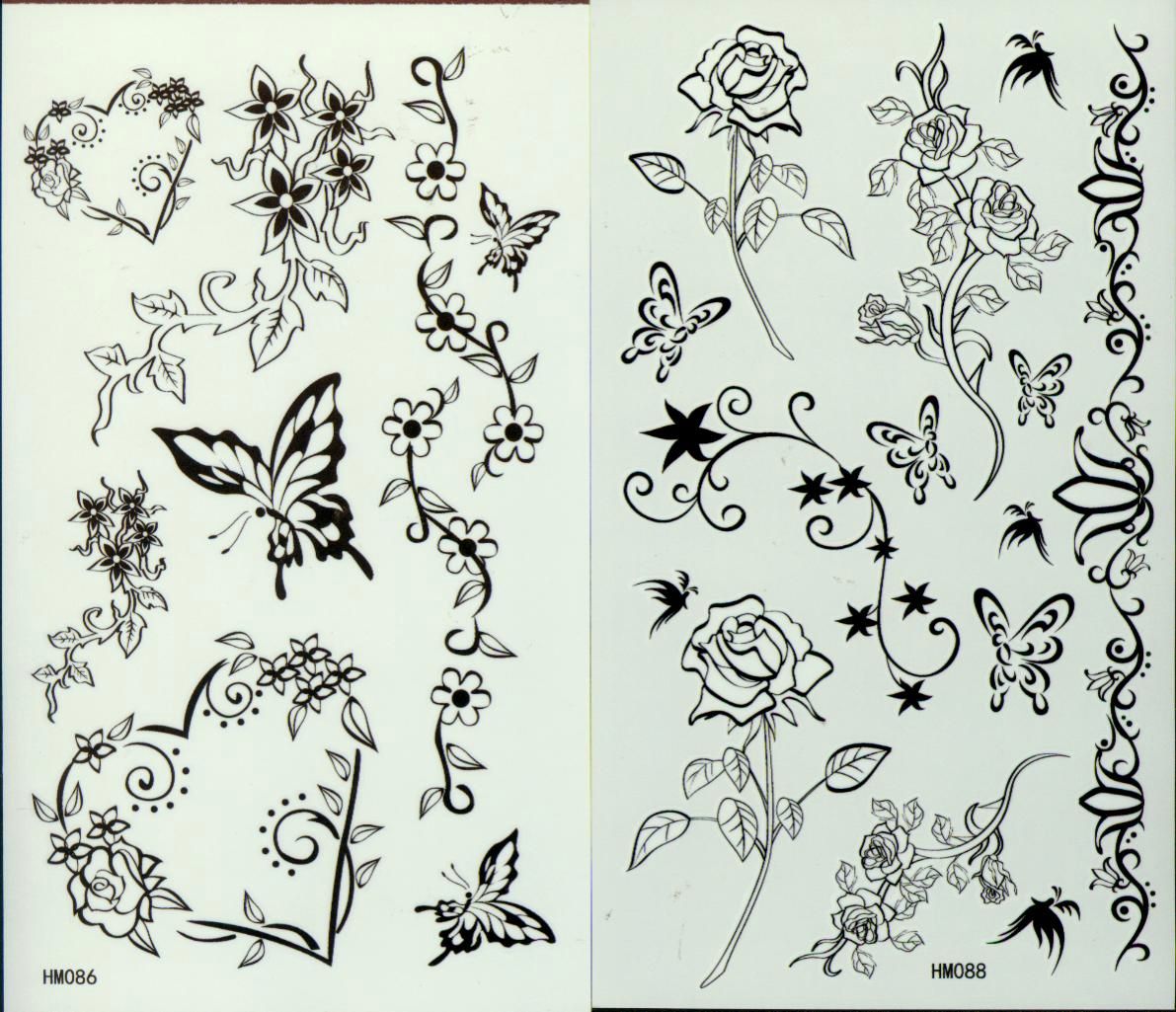 Temporäre Tattoos 50 StückSchmetterling Tattoo-Schablonen für den Körper, wasserdicht, Nachrichten, Schmetterlings-Tattoos, 206 x 105 mm