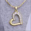 Bijoux de mode Top plaqué or 18K incrustation tchèque diamant pendentif coeur collier livraison gratuite 10pcs