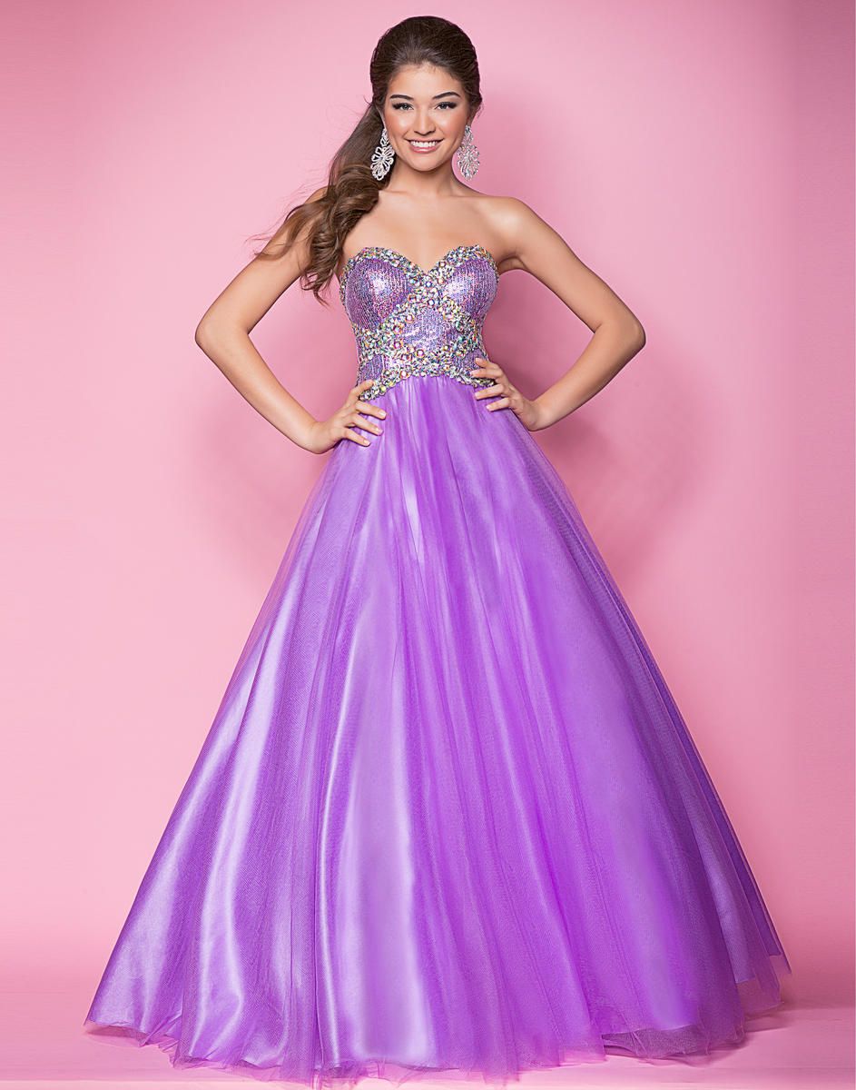 Blush 5201 Light Purple Sequins Prom Dresses Sweetheart Floor Length ...