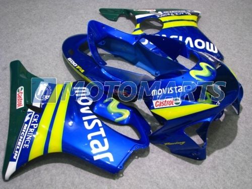 Fashion Blue Yellow Fairings för Honda CBR600 F4 1999 2000 CBR 600 CBRF4 99 00 Full Fairing Kit RX1A