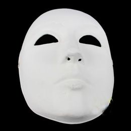 Thicken DIY Plain White Party Masks Womens Mens Paper Pulp Unpainted Full Face Blank Masquerade Mask 10pcs/lot