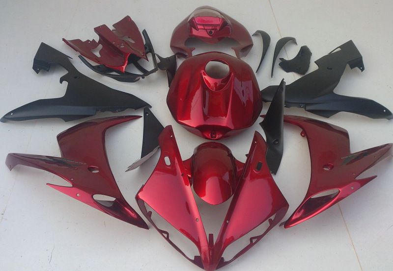 أحمر أسود لامع foryama 2004 2005 2006 YZF-R1 04 05 06 YZFR1 YZF R1 fairings kit غطاء خزان كامل