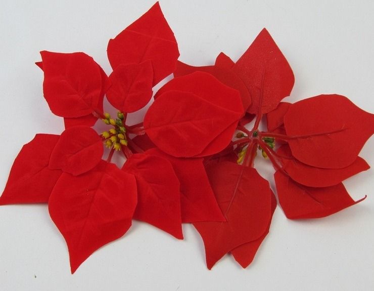 Red Silk Poinsettia Christmas Flor Heads DIA20CM787QUOT FLOR ARTIFICIAL8651865