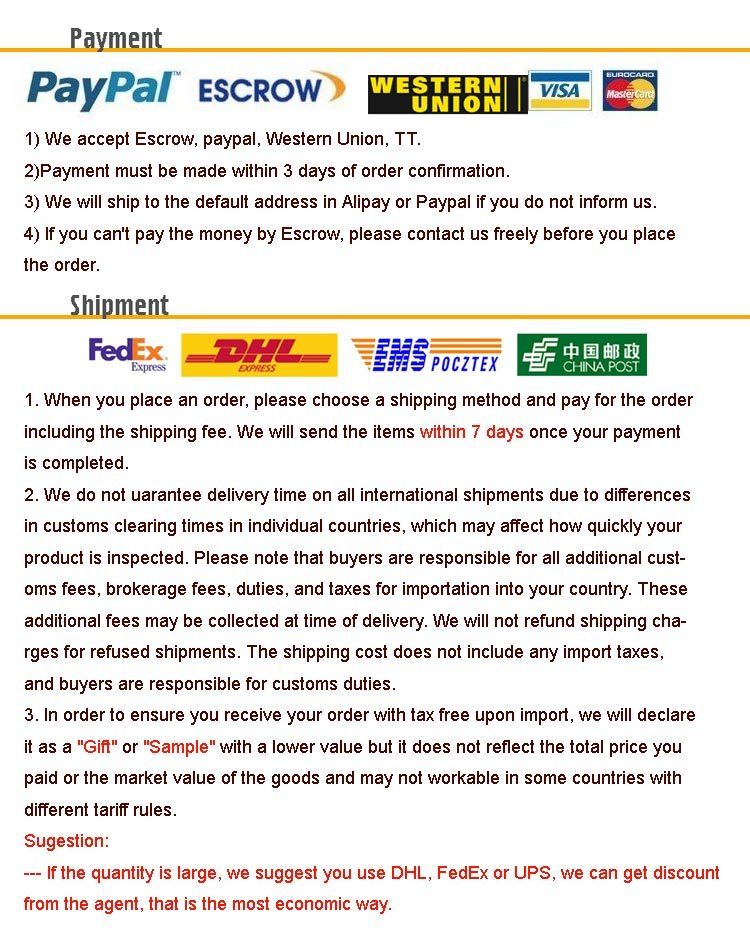 payment and shipment