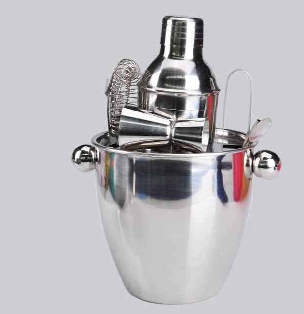 350ml Stainless Steel Cocktail Shaker Ice Bucket Suit Bartending Tools