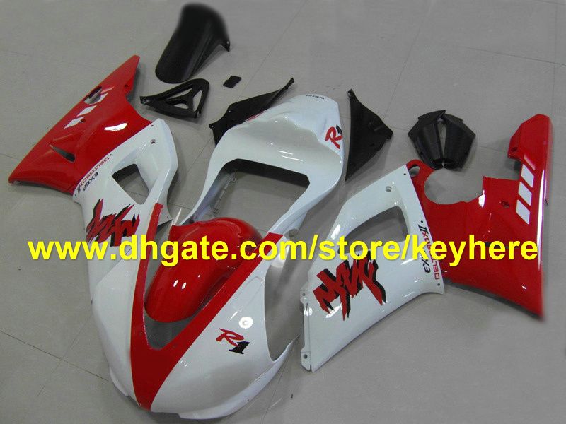 NEW! red pure white ABS fairings set for YAMAHA YZFR1 2000 2001 YZF-R1 00 01 bodykit fairing RX5m