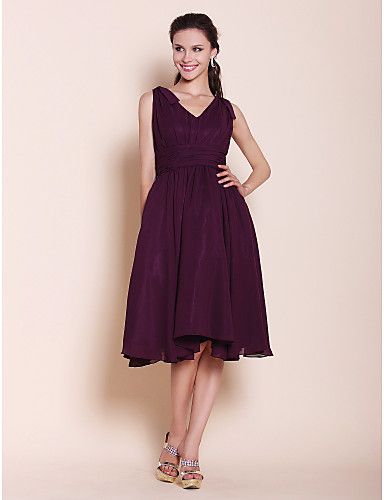 Plum Chiffon vneck Kneele Junior Bridesmaid Dresses Party Wedding Dress SZ 21220 TB3110768756180