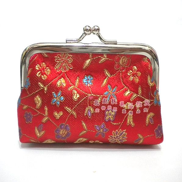 Women Clasp Coin Purse Wholesale Small Clutch Bag Silk Fabric Coin Bags Mix Color Free Money ...