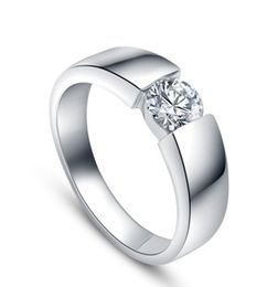 Spedizione gratuita ------ Anello da uomo in oro bianco con diamanti 18 carati, anello imitazione diamante antico