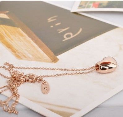 2015 mini collana pendente a forma di cuore caldo le donne, gioielli placcati oro OL 18 carati Collane con catene rosa